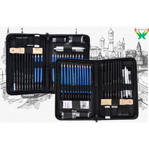 40 pc/set painting set sketch set pencil kit art supplies Drawing pencil charcoal drawing pencil color lead Chalk brush