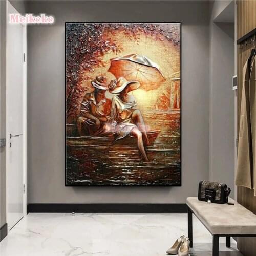 5D Full Square round Diamond painting custom abstract couple Diamond mosaic Embroidery decoration rhinestone picture bedroom art