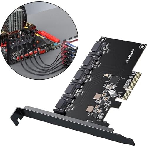 6Gbps PCI Express PCI-E to SATA3.0 Expansion Card SSD 8X 16X for Linux
