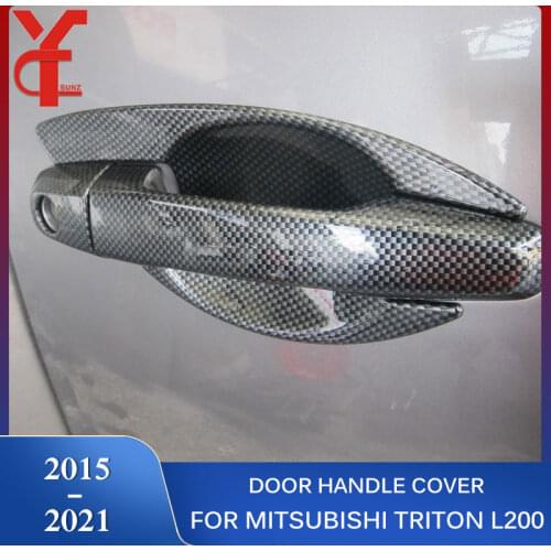 Black Door Handles Cover For Mitsubishi L200 Triton 2015 2016 2017 2018 2019 2020 2021 Accessories Exterior Parts YCSUNZ