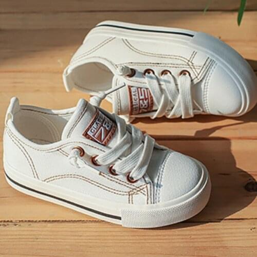 Daclay Kid Shoes Children Girls Canvas Shoes Solid Color Lace Up Casual Baby Shoes Anti-slippery for Child