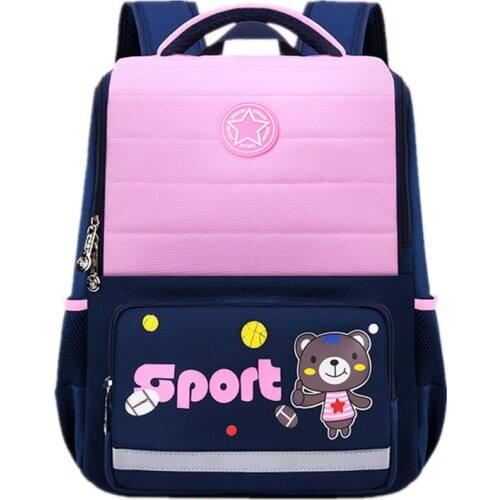 Grade 1-3-6 kids Large Capacity Bookbag New Fashion Cartoon School Bags For Girls Boys Bear Design Children Orthopedic Backpack