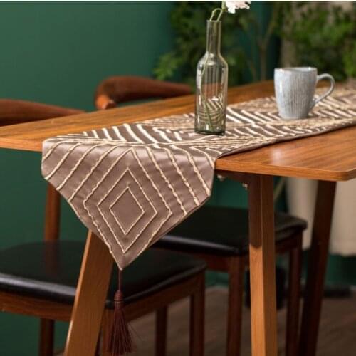 Fyjafon Table Runner Green 32*280 Runners Jacquard Table Runner Hotel 32*180 Decoration On The Table Beige Bed Runner