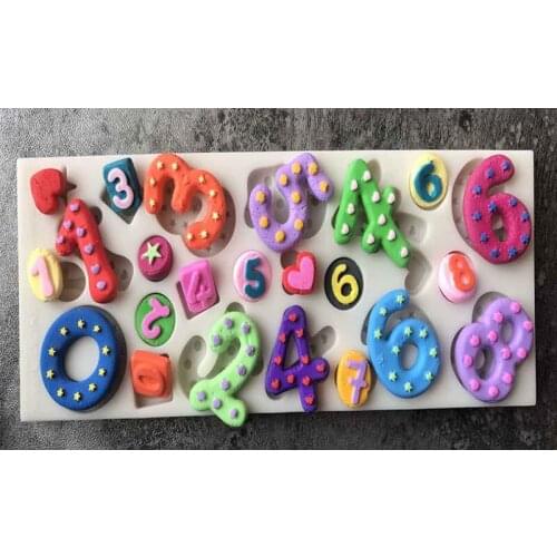 Hot Sales Silicone Big Small Numbers Cake Decor Mould DIY Craft Pastry Mold Baking Tool