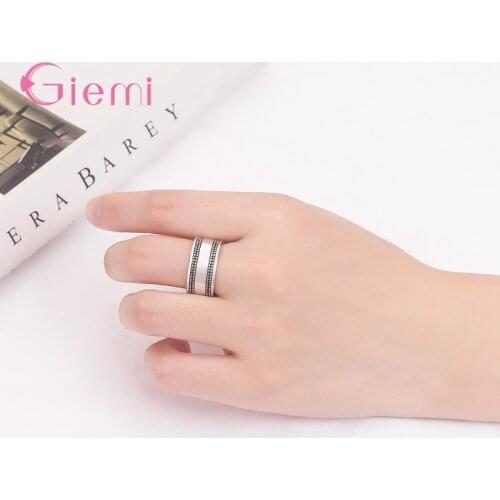 Vintage 925 Sterling Silver Wedding Engagement Adjustable Rings For Women CZ Cubic Zirconia Fashion Jewelry Wholesale