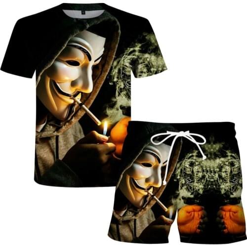 Summer Horror Movie Clown 3d Printing Mens/ladies Outdoor Sports Suit Clothing T-shirt Boy Cool Clothes Mens Suit Clown Girl