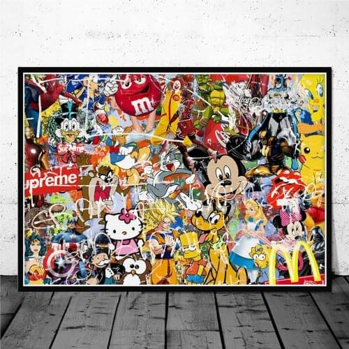Marvel Superhero And Disney Cartoon Mickey Mouse Wall Art Painting On Canvas Prints Poster Picture For Mural Room Decoration