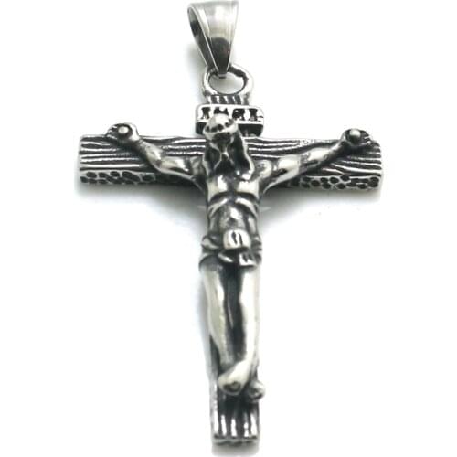 Mens 316L Stainless Steel Jesus Christ Cross Pendant Newest