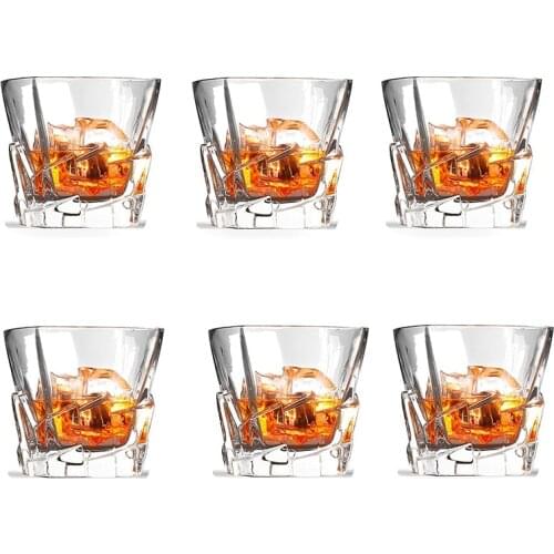 Set of 6-320 ml Iceberg Whiskey Glass Pair Dishwasher Safe, Unique Gift, Great for Scotch or Whiskey