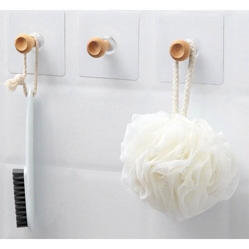 Adhesive Wall Hooks Hanger Strong Transparent Wall Mounted Key Hat Coat Wall Holder For Kitchen Living room Bathroom