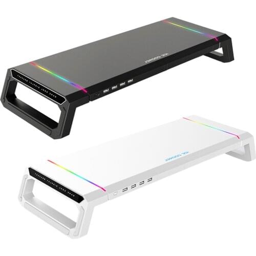 Desktop Computer Monitor Stand Riser Bracket RGB 4 USB Organizer, Durable Effective