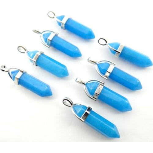 Natural stone Turquoises Quartz crystal lapis tiger eye aventurine Pendants for diy Jewelry making necklaces Accessories50pcs Q5