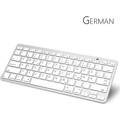 German Arabic Bluetooth Keyboard with QWERTZ Layout Wireless Keyboard for Apple iPad iPhone Samsung Ordinateur Portable