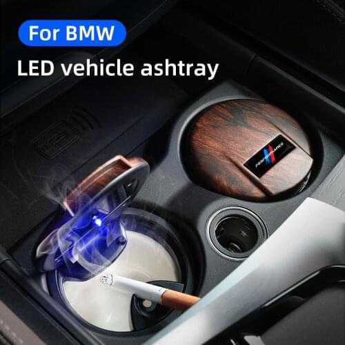 New Car Vehicle Ashtray with LED light Removable for BMW Car Interior Accessories Cool Ciger Holder Car Styling
