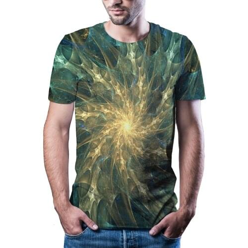 2020 New MenS T-Shirt Particles Starry Sky 3d Printing T-Shirt MenS Wild Face Casual O-Neck MenS T-Shirt Short Sleeve Hot Top