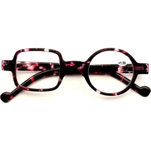 2019 6 colors Retro Asymmetric Men Women Reading Glasses Round Square Hyperopia Frame Eyewear Power 0 +1.0+1.50+2.0+2.5~+3.5
