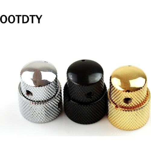 OOTDTY Concentric Dual Knob Metal Dome Potentiometer Cap For Electric Guitar Bass Tone Volume