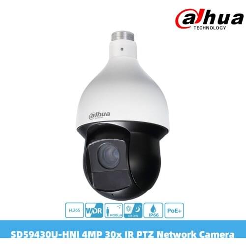 Dahua SD59430U-HNI 4MP 25x Starlight IR PTZ Speed Dome Outdoor Network Camera H265 PoE+ IVS Focal 4.8mm~120mm Lens Auto-Tracking