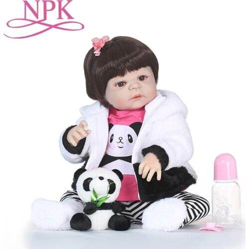 NPK 57CM boneca reborn silicone completa Full Vinyl Silicone Reborn Baby Doll Toys Lifelike Child Birthday Xmas Gift bath toy