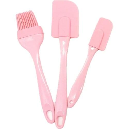 3PCS/Set Cream Silicone Scraper Bread Cake Butter Spatula DIY Kitchen Utensils Cooking Supplies Non-stick Baking Tools Oil Brush