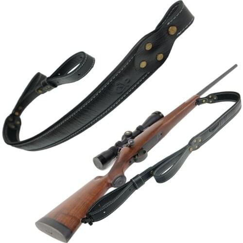 Tactical Rifle Gun Sling Leather Shoulder Pad Adjustable Bindings Shotgun Strap Belt Hunting Gun Accessories