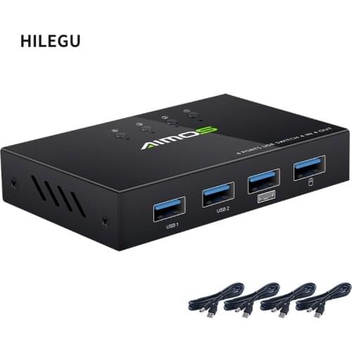 USB 2.0 Switch KVM Switcher Splitter Box For 4 PC Sharing Printer Keyboard Mouse KVM 4K USB HDMI KVM Switch Box Video Display