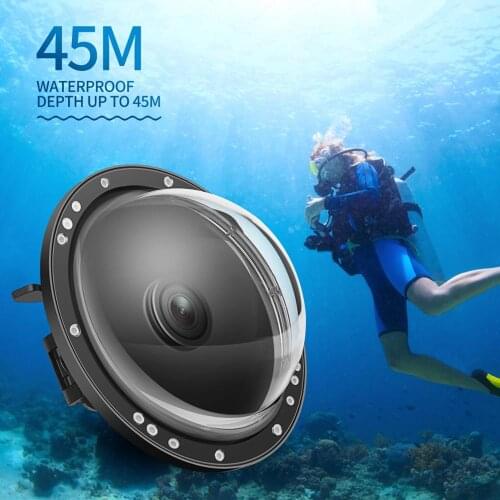 Waterproof Dual Handheld Dome Port Diving Housing Case Surface Lens Cover with Trigger for DJI Osmo Action Camera Accessories