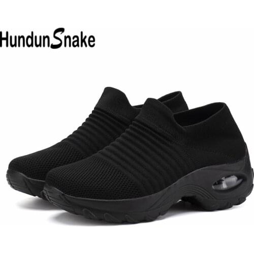 Oversize Lightweight Big Soles Platform Sports Shoes Woman Basket Running Femme Sport Shoes Women Sneakers Female Black D-441