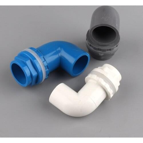 1pcs PVC 32 40 50mm 90 degree Fish Tank Outlet Connector Aquarium Water Inlet Pipe Fittings Water tank Elbow Joint drainage