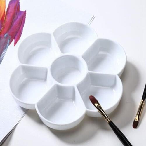 1pc Chinese Brush Painting High Density Plastic Plum Blossom Design Palette