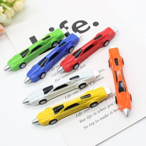 1 Pcs Funny Racing Car Ballpoint Pen Portable Ball Pen Creative Novelty Items for Child Kids Toy Office School Supplies
