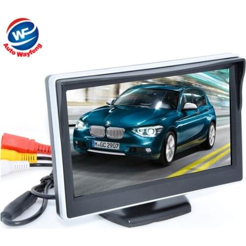 5" Digital Color TFT 16:9 LCD Car Reverse Monitor with 2 Bracket holder for Rearview Camera DVD VCR Multi-language Russian