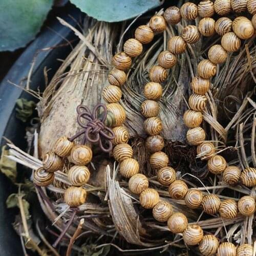 6mm 8mm 10mm 12mm Natural Wenge Wood Beads 108 Mala Beads Line Pattern Meditation Prayer Beads Japa Mala Buddha