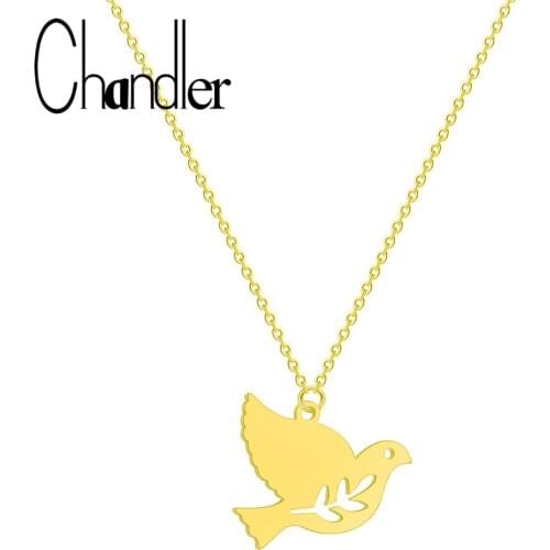 Chandler 2019 charm New Arrival Peace Dove Necklace Extreme Simplicity Gold Choker Necklace Fashion Statement Necklace For Women