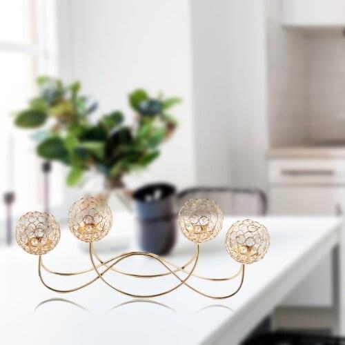 Crystal Candle Holder Wedding Anniversary Table Centerpiece Dining Room Candelabra Tabletop Ornaments