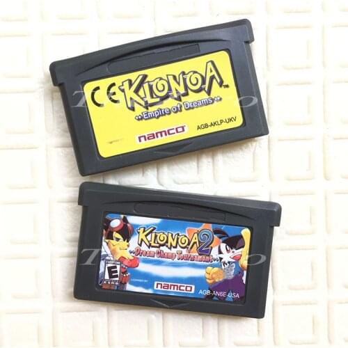 Klonoa 1 Empire of Dreams Klonoa 2 Dream Champ Tournament Video Game for 32 Bit Handheld Player Cartridge Console Card