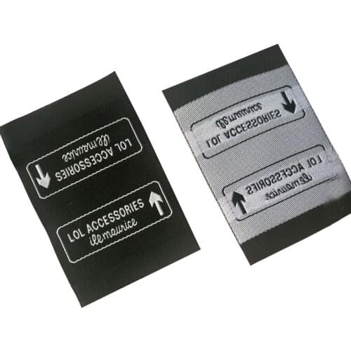Customized Loop Fold Woven Labels With Own Logo For Clothing Neck Garment Tags Custom Hand Made Label Sewing Fabric Tag