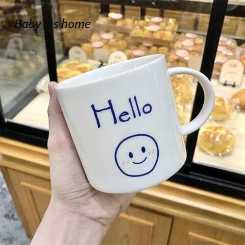 Oatmeal Coffee Cup Coffee Mugs Japanese Cartoon Creative Personality Ceramic Cup Lovely Household Mug Couple Breakfast Cup