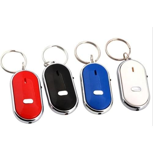 Mini Anti-Lost Key Finder Wireless Sense Whistle Keychain Locator Smart LED Flashing Keyring Tracker