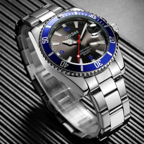 ADDIES 2021 Mens Watch Top Brand Mens Sports Watch Rotating Bezel GMT Sapphire Glass Stainless Steel Watch Relogio Masculino