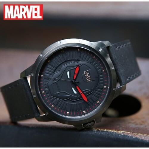 Disney OFFICIAL authorize original Marvel Avengers Iron mann QUARTZ WATCH Waterproof MEN Watches LEATHER Male Luxury M-9020