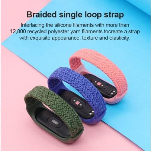 Nylon Bracelet For Xiaomi Mi Band 3 4 5 With Elastic Wrist Strap For Xiaomi Mi Band 5 Strap Nylon Braided Bracelet Accessories
