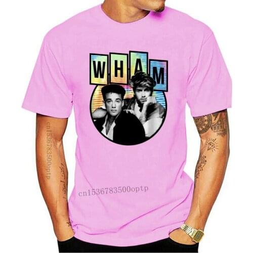 New Wham George Michael Womens T Shirt Retro Photo 80s Pop Music Concert Tour Merch