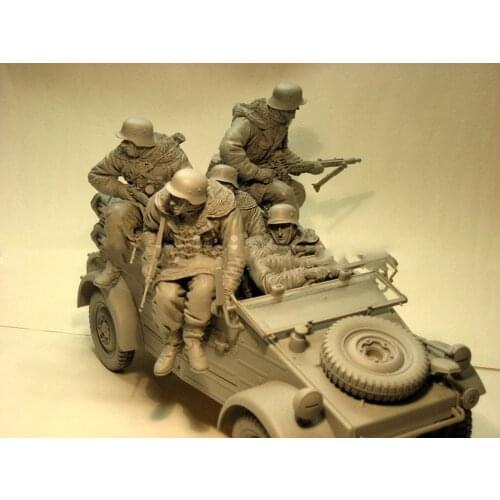 New Unassembled 1/16 ancient man crew include 5 in winter (NO CAR ) Resin Figure Unpainted Model Kit