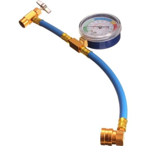 Recharger Hose Kit R134A Automobile Air Conditioner Refrigerant Detection Hose With Pressure Gauge Refrigerated Charging Hose