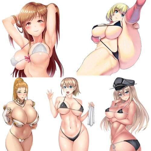 Three Ratels CDM365 Cute Underwear Anime Girl Car Sticker Fuel Tank Cap&Rearview Mirror Waterproof Decal home decoration decals