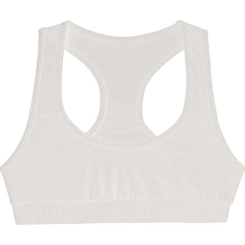 Kids Girls Sport Bras Tops Summer Running Vests Yoga Top Pure Color U Neck Sleeveless Racer Back Active Workout Gym Sports Top