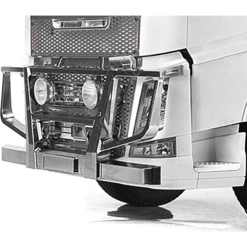 Tamiya Volvo Model Truck Body Metal Front Bumper With Spotlights For 1/14 Scale Rc Toys Tractor Trailer FH16 56360 Upgrade Parts