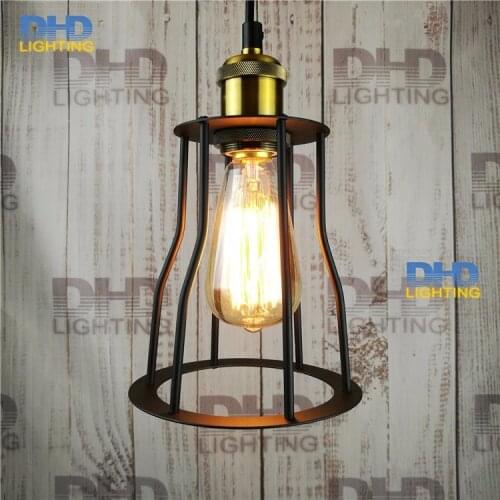 Painted Iron Retro vintage pendant light Countryside Edison Bulb 110-240v Dia: 150mm iron cage Retro Pendant lamp e27 vintage