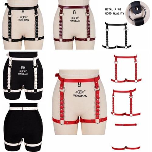Sexy Lingerie Leather Punk Harness For Women Goth Accessories Wedding Garters Pole Dance Clothes Suspender Belt Stocking